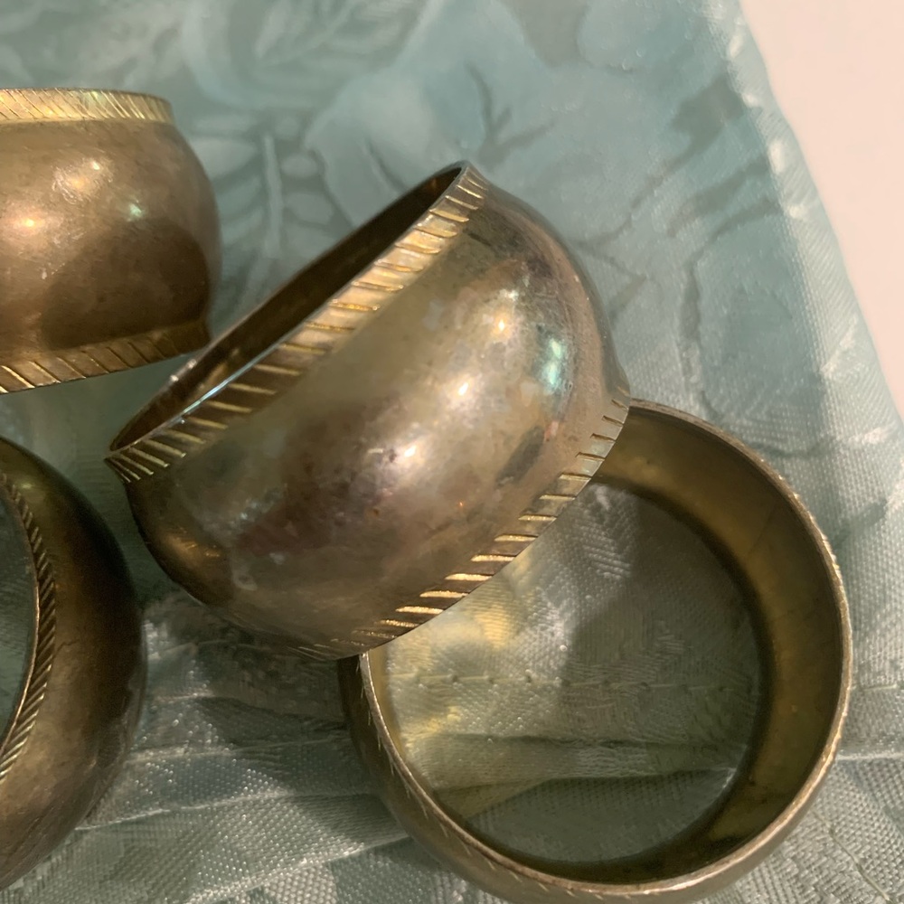Gold tone napkin holder set of four